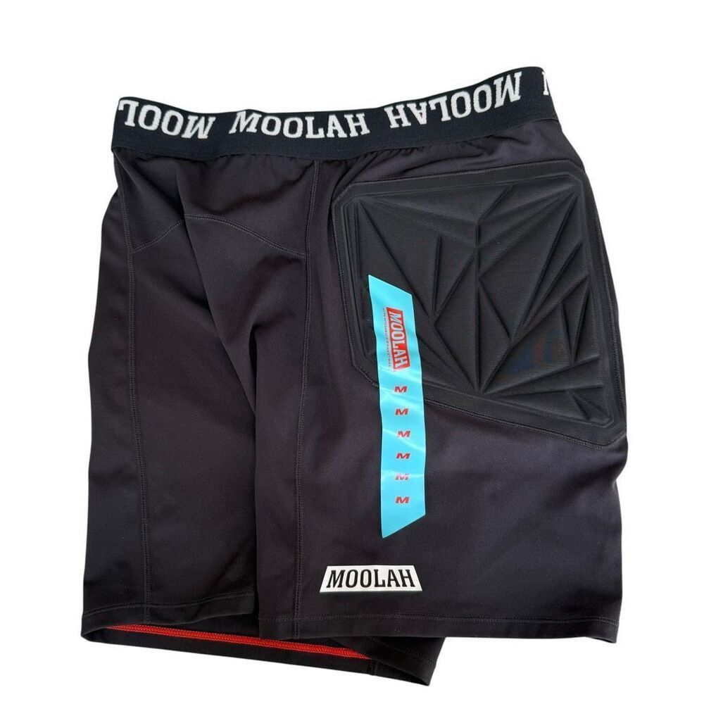 Moolah Kicks Women's Black Padded Compression Shorts Active Elastic Sz M NWT